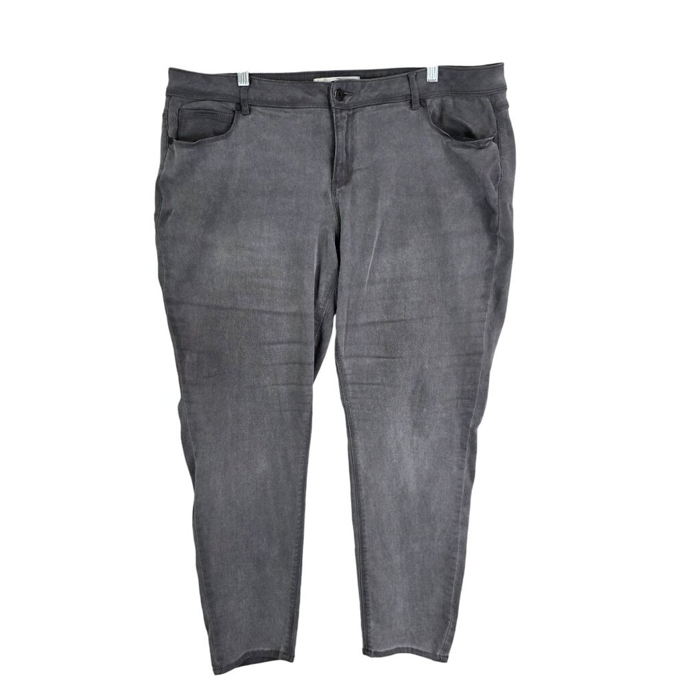 Womens Est 1946 Gray Denim Jeans Mid Rise Cotton Blend Casual Slim Fit Size 20W